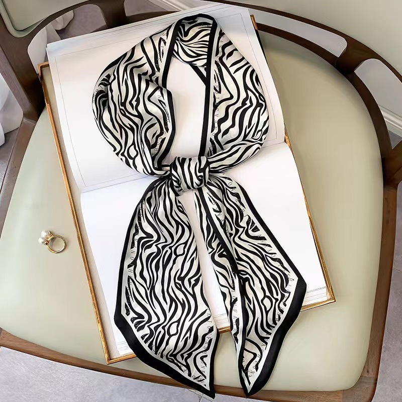 Luxury Bags For Summer - Syal Sutra Motif Zebra Mewah untuk