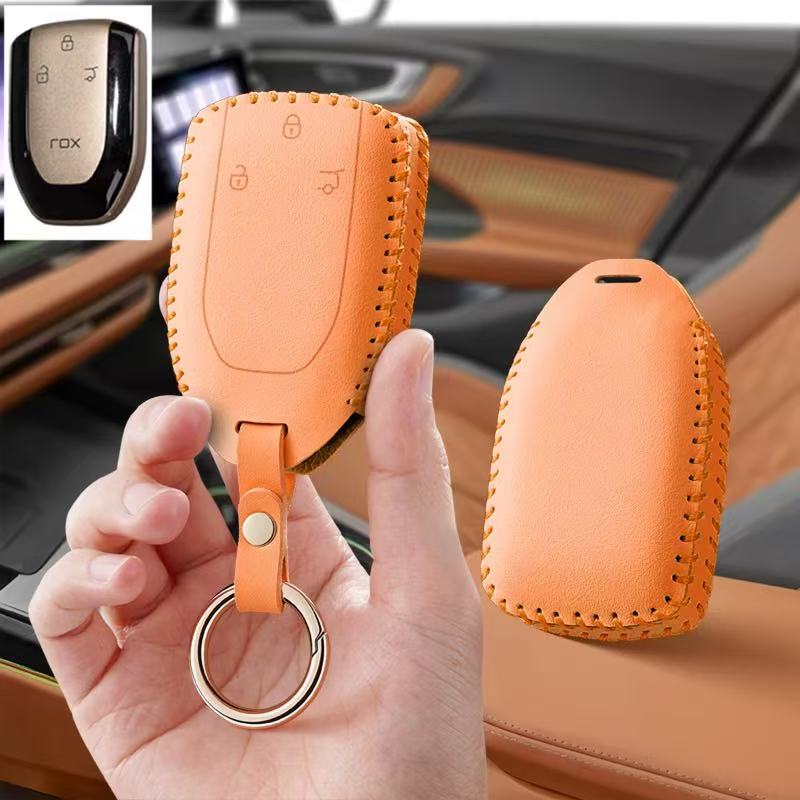 Key Holder Leather Pouch - Aksesori Mobil Casing Kunci Penutup Tempat