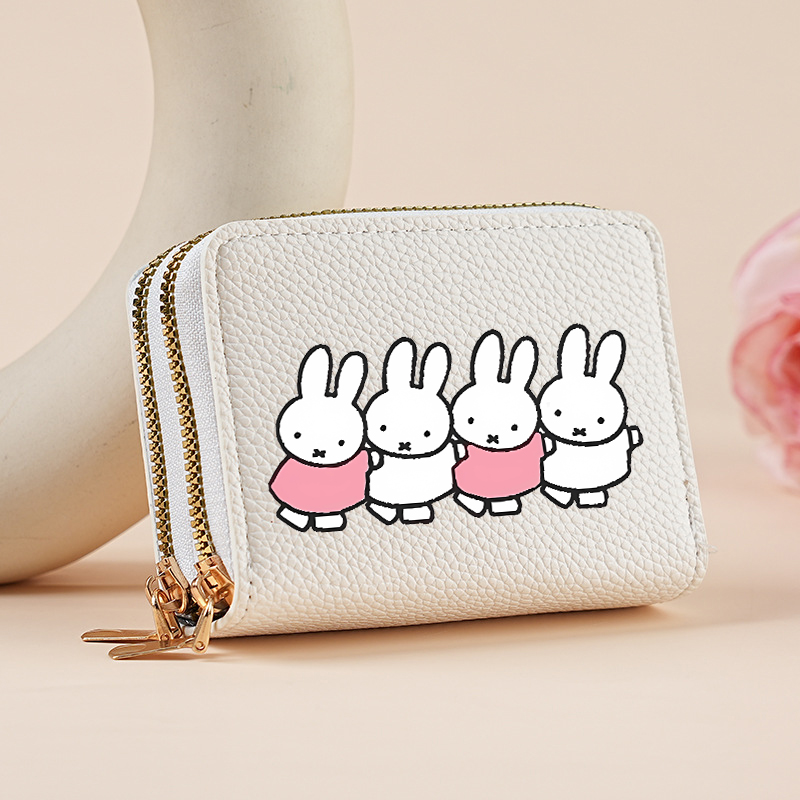 Key Holder Leather Pouch - Dompet Pendek Kelinci Miffy Kawaii untuk