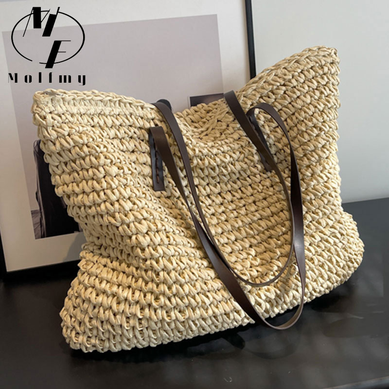 Luxury Bags Made - Tas Tote Anyaman Jerami, Tas Tangan