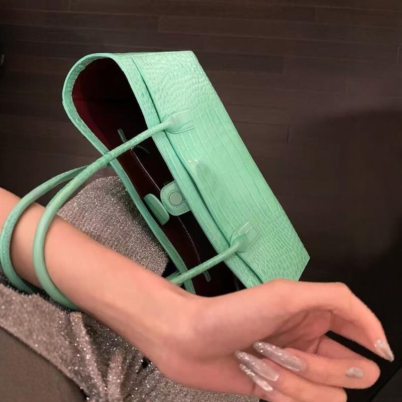 Luxury Bags Green - Tas Kulit Motif Buaya Mewah, Tas