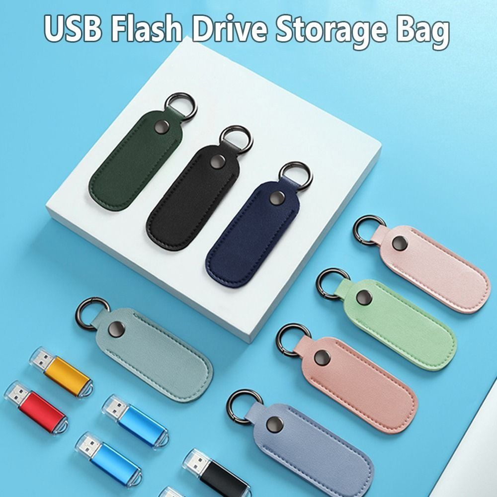 Key Holder Leather Pouch - 8 warna U Disk kantong pemegang