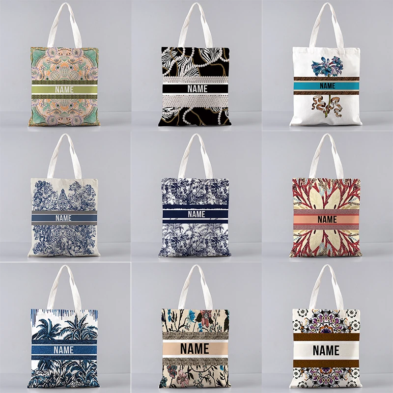 Tas Tote kanvas teks nama kust - Luxury Bags Brand Names ulasan dan harga