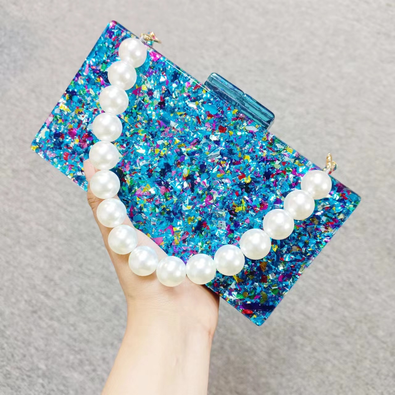 Tas Genggam Manik-manik Akrili - Luxury Bags Green ulasan dan harga