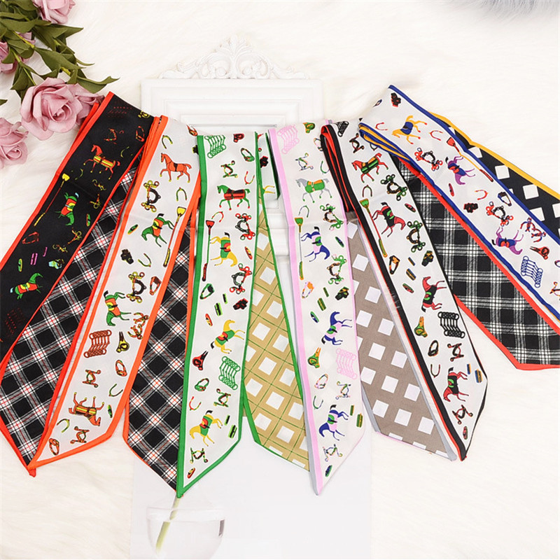 Syal Skinny Kotak-kotak Kuda T - Luxury Bags Women Brands ulasan dan harga