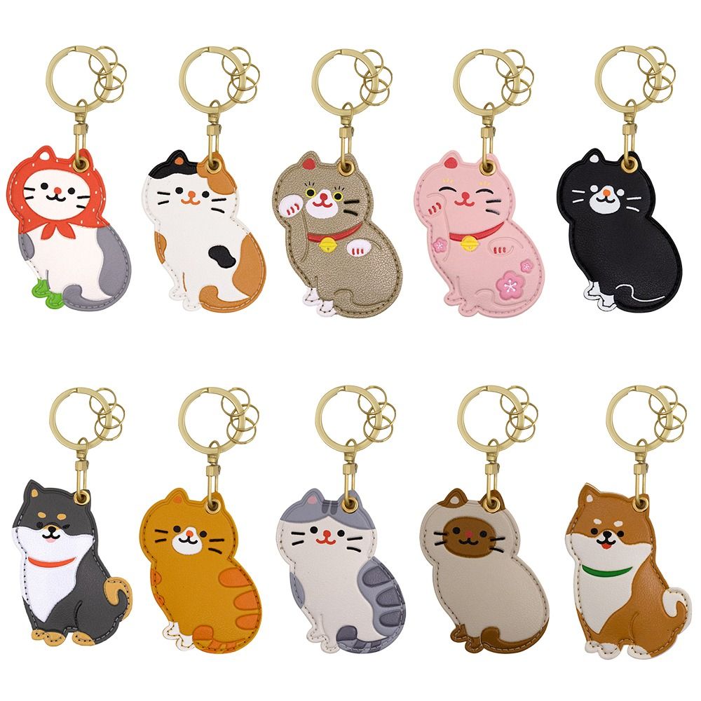 Pemegang Kartu Akses Kucing Ka - Key Holder Leather Pouch ulasan dan harga