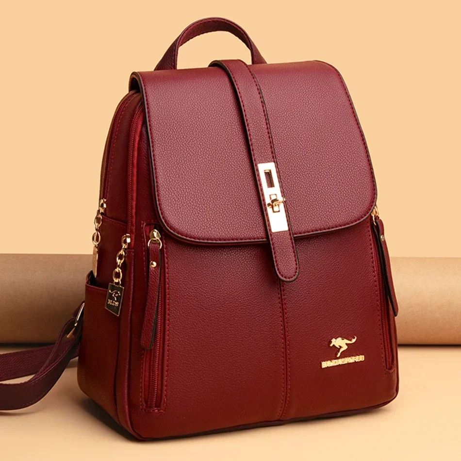 Ransel Kapasitas Besar Kulit W - Luxury Bags With Zipper ulasan dan harga