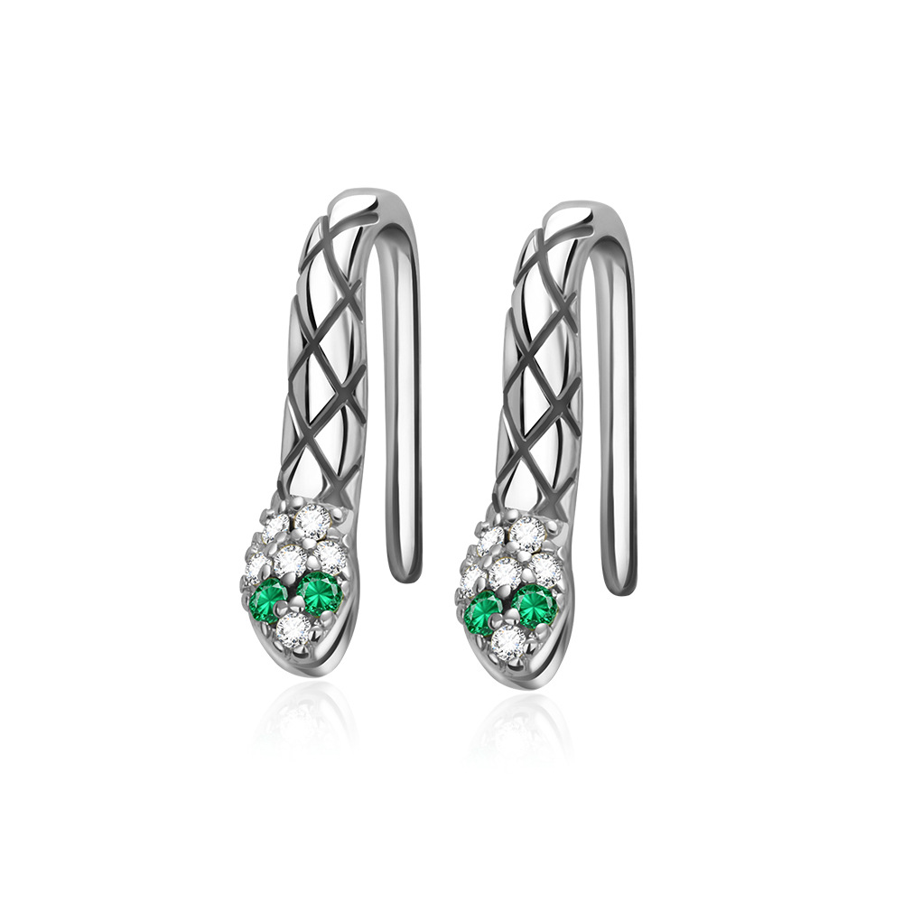 Anting Ular Cz Hijau Berlapis  - Luxury Bags Cz ulasan dan harga