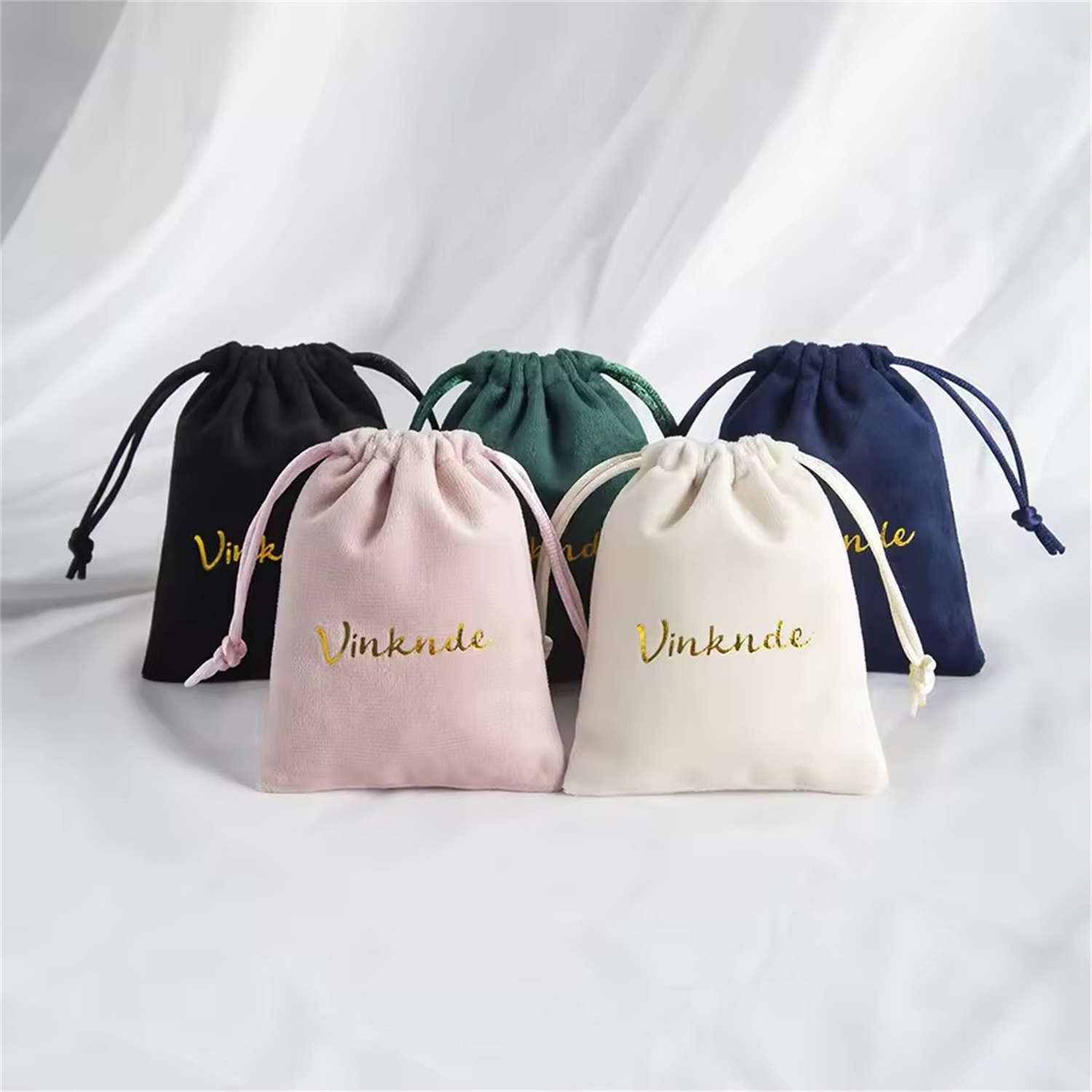 100pcs Kantong Kemasan Beludru - Luxury Bags Green ulasan dan harga