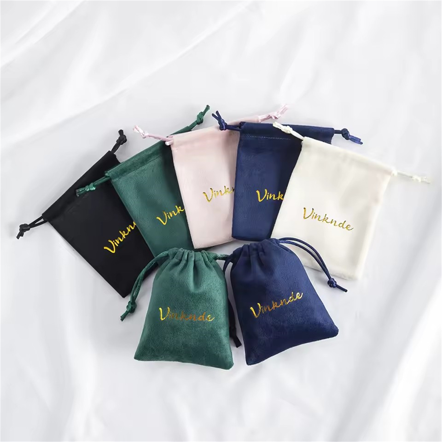 100pcs Kantong Kemasan Beludru - Luxury Bags Green ulasan dan harga