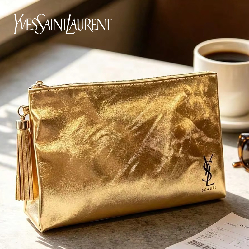 Tas Kosmetik Emas YSL, Kantong - Luxury High Quality Bags ulasan dan harga