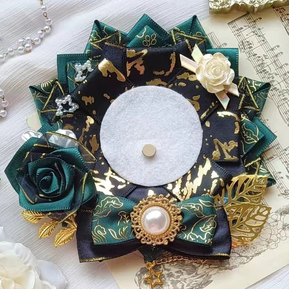 Pita hijau lencana Rosette, ak - Luxury Bags Green ulasan dan harga